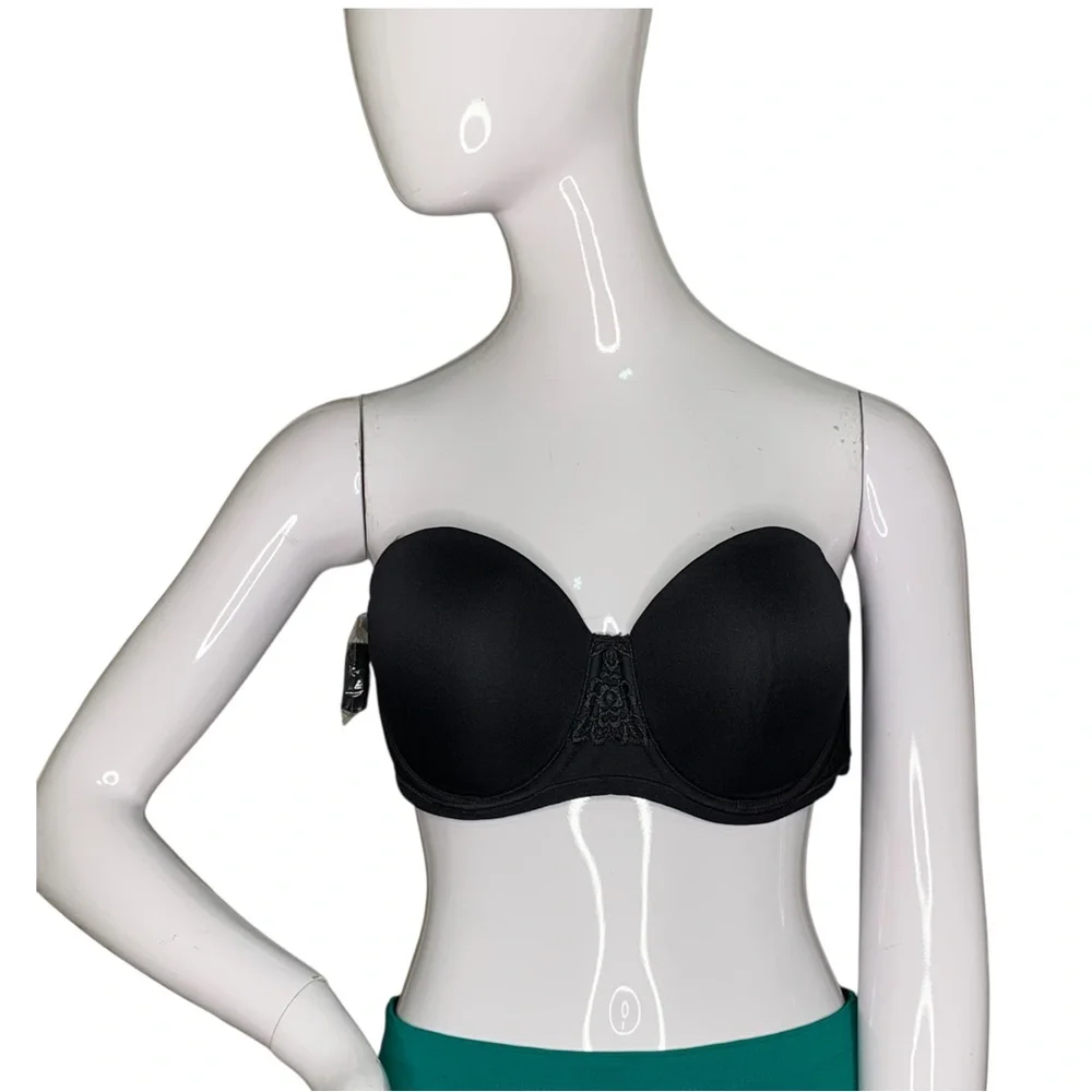 Vanity Fair NWOT Strapless Bra in Midnight Black Size 38C